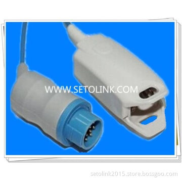 BIOLIGHT 12 PIN MALE TO FINGER CLIP SpO2 SENSOR USED FOR ADULT